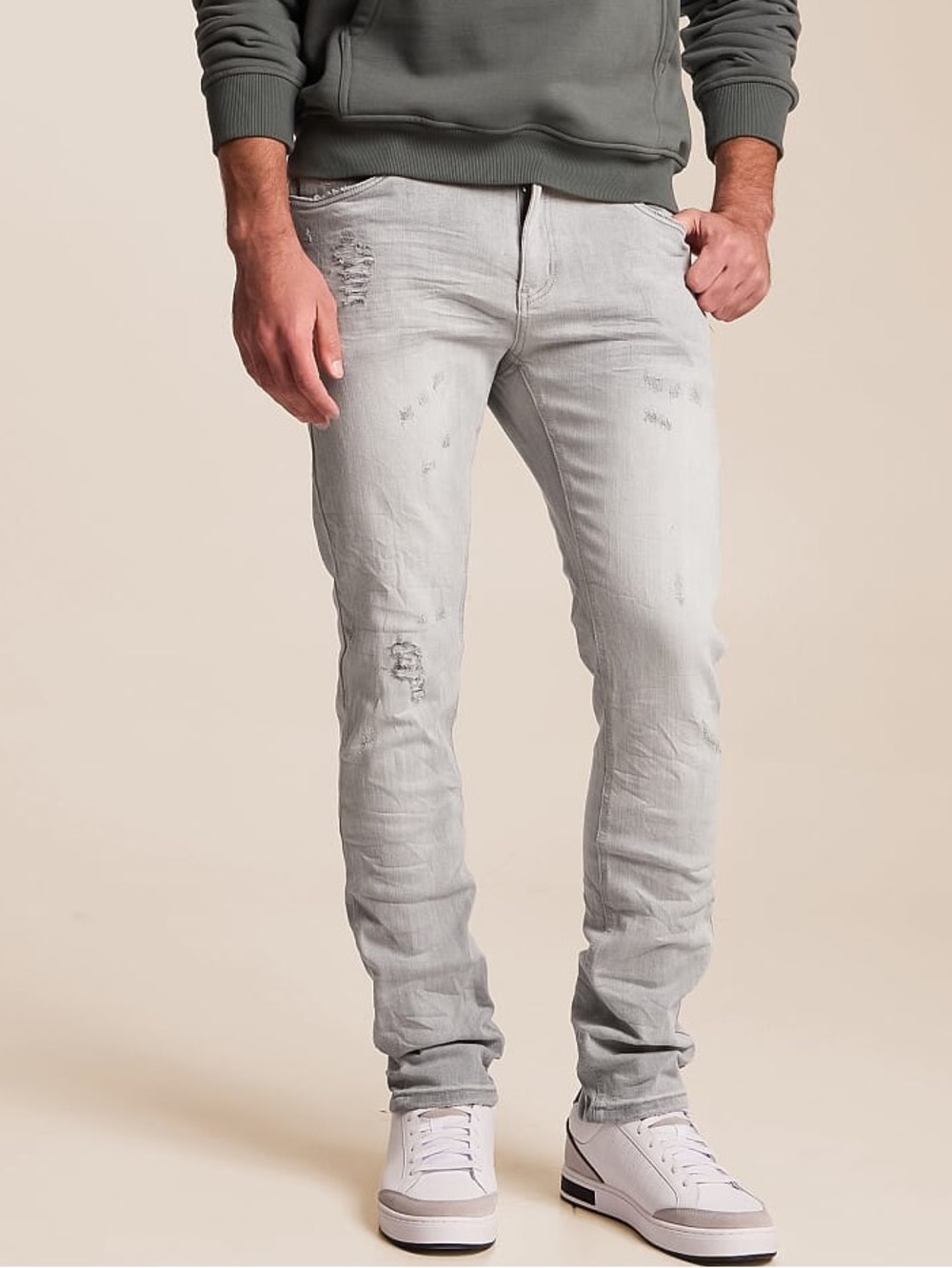 Waimea Flex Skinny Fit Light Gray Men’s Stretch Jeans Size 34